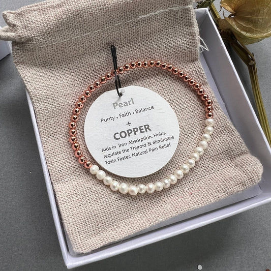 Gorgeous Best Elegant Pearl Solid Copper Bracelet | The Blue Yogi