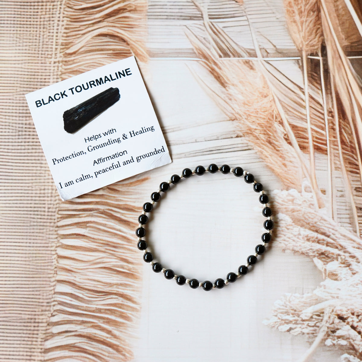Black Agate Stretch Bracelet - Stretchy, Tarnish Free and Waterproof