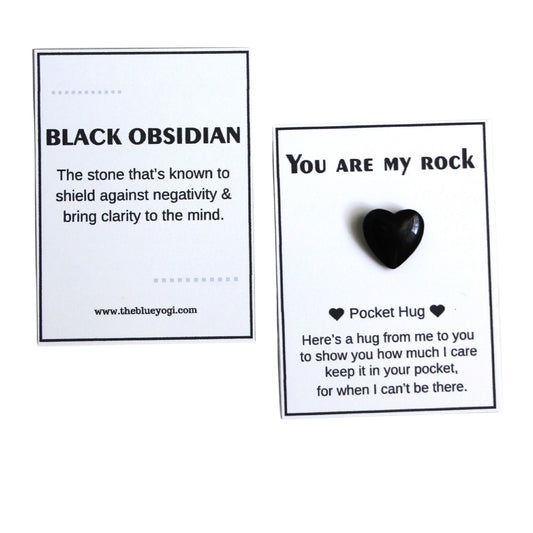 Premium Natural Black Obsidian Gemstone Pocket Hugs | The Blue Yogi