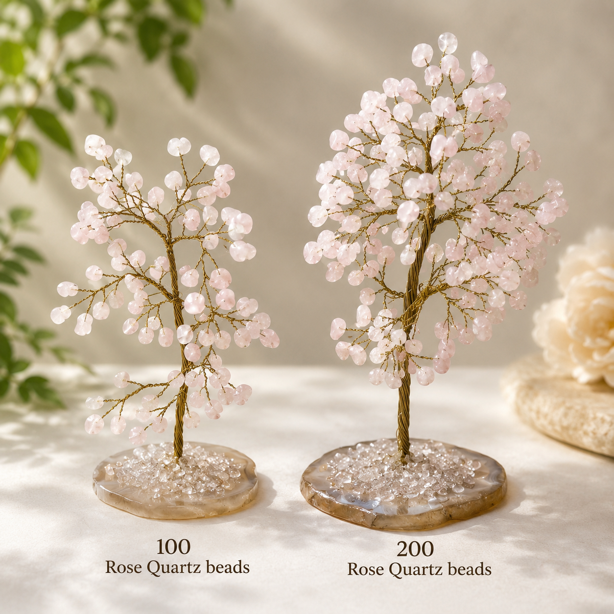 Natural Crystal Rose Quartz trees