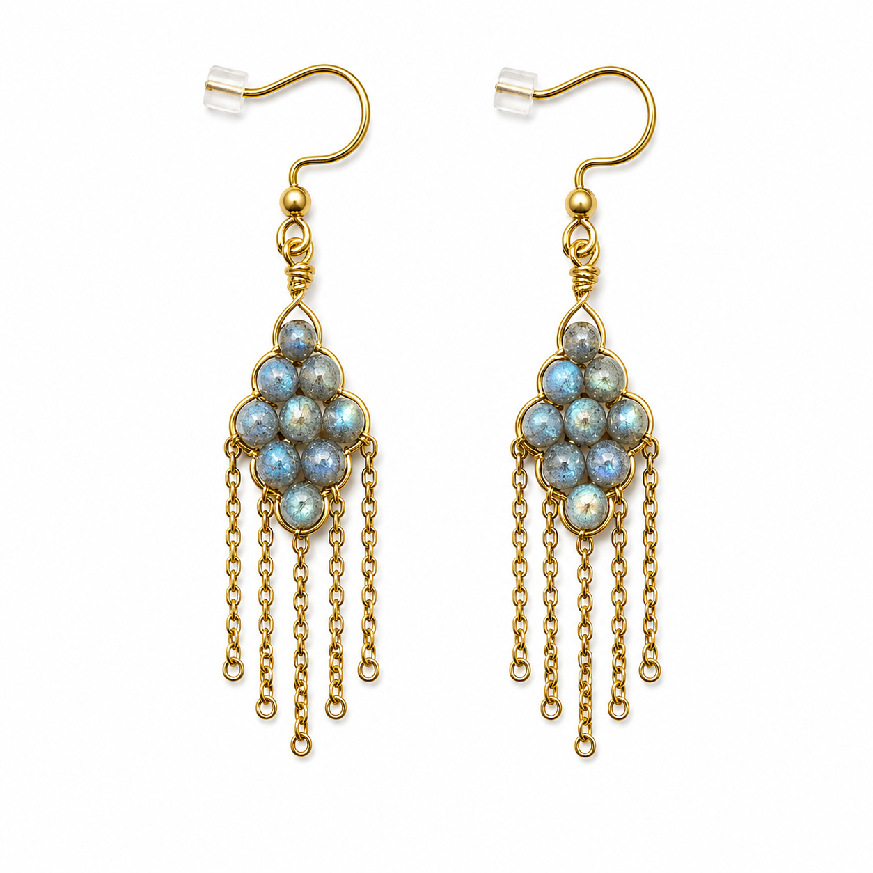 Labradorite tassel earrings