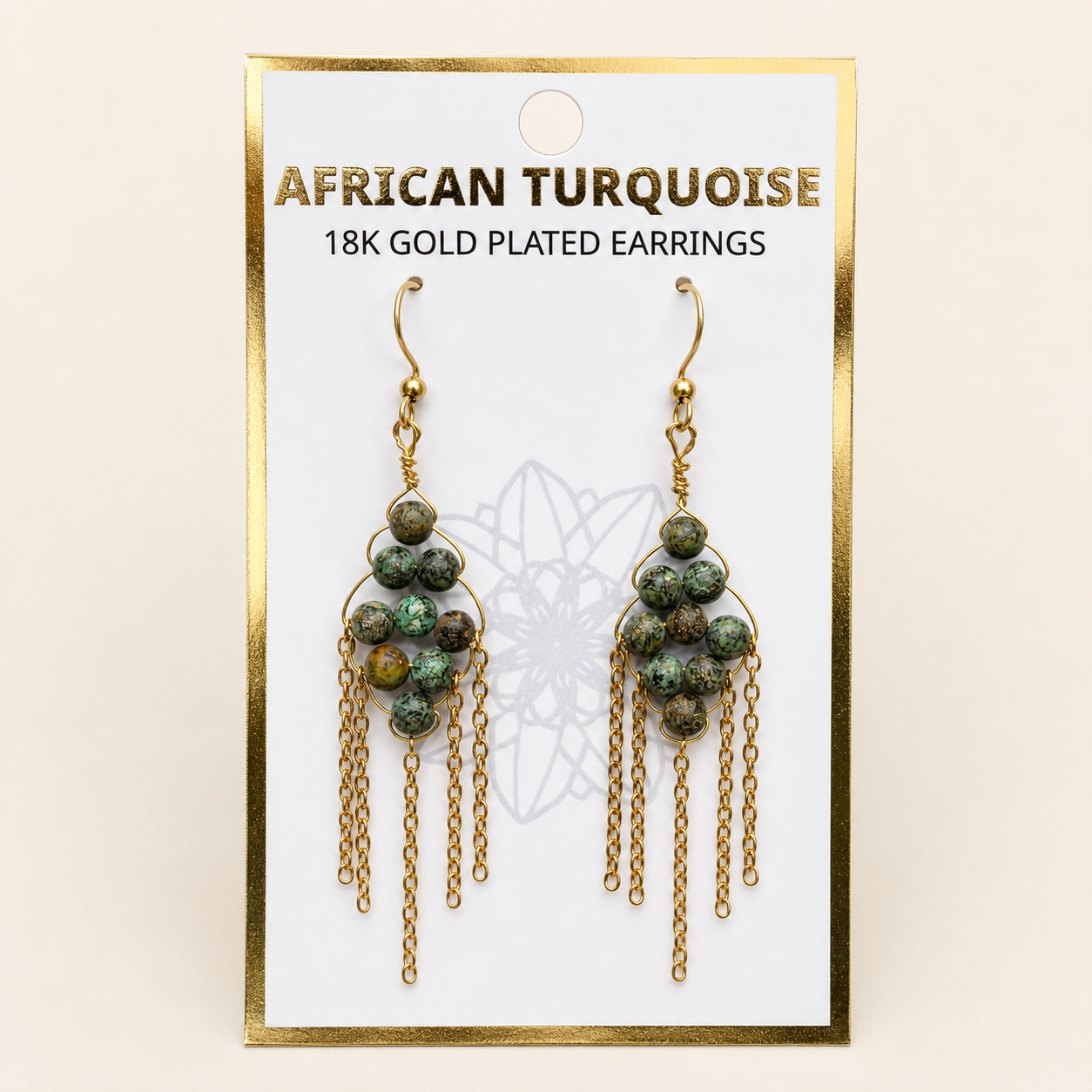 African Turquoise tassel earrings