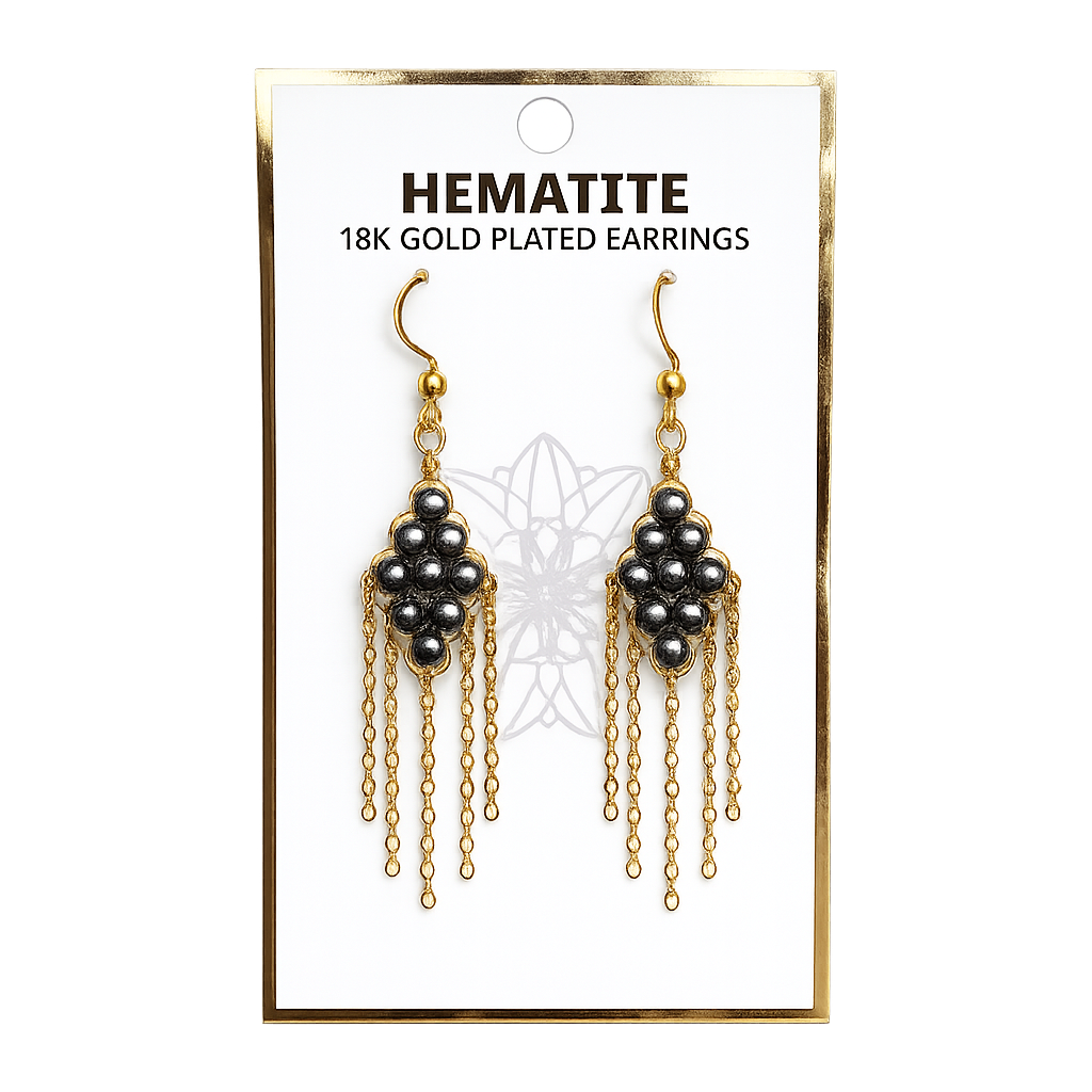 Hematite tassel earrings