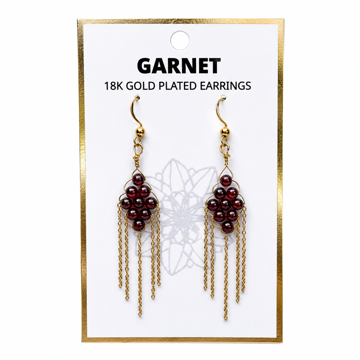 Garnet tassel earrings