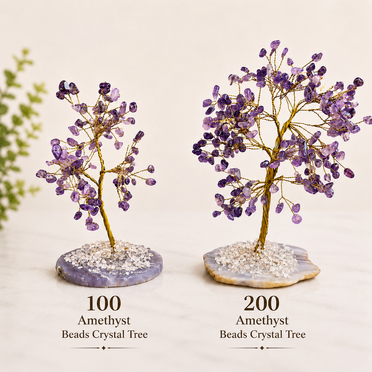 Amethyst Crystal Tree with Agate Base – Feng Shui Home Decor – Spiritual Gift