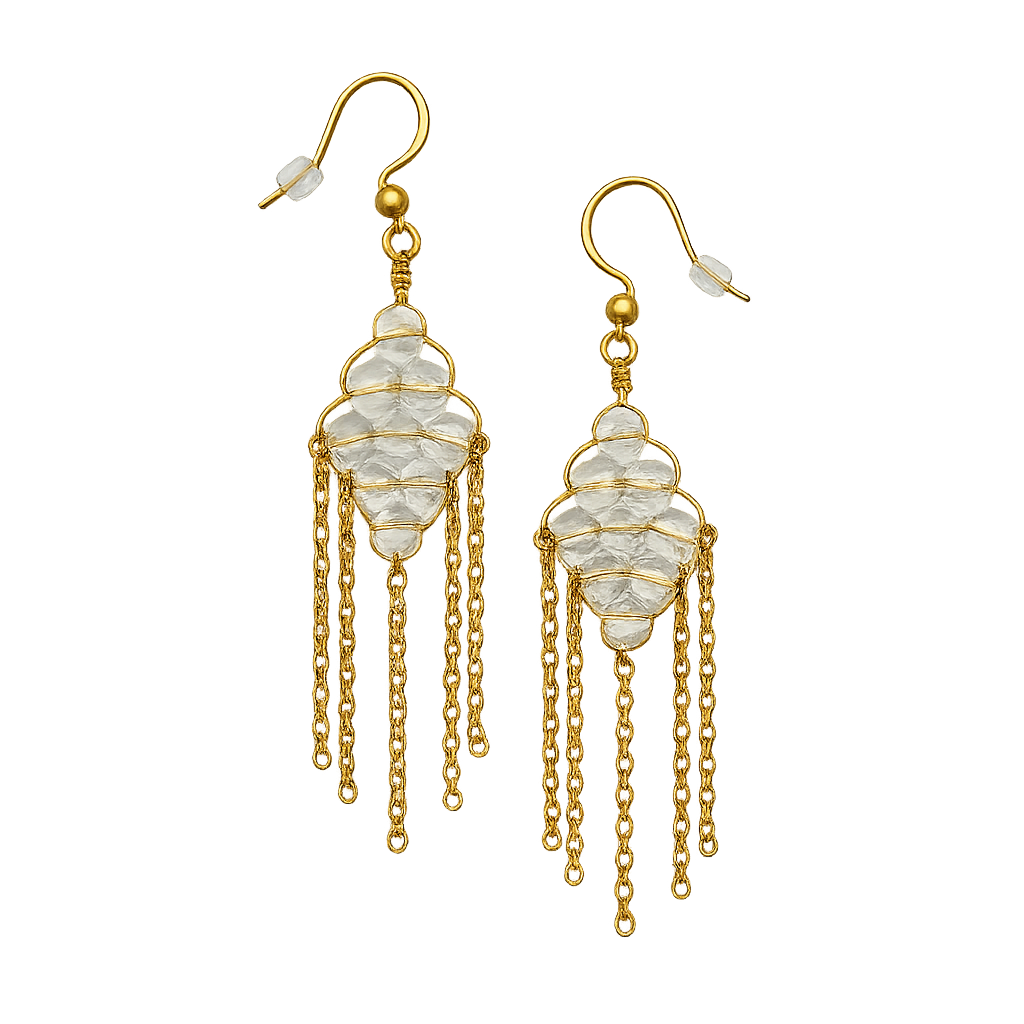 Clear Quartz tassel earrings