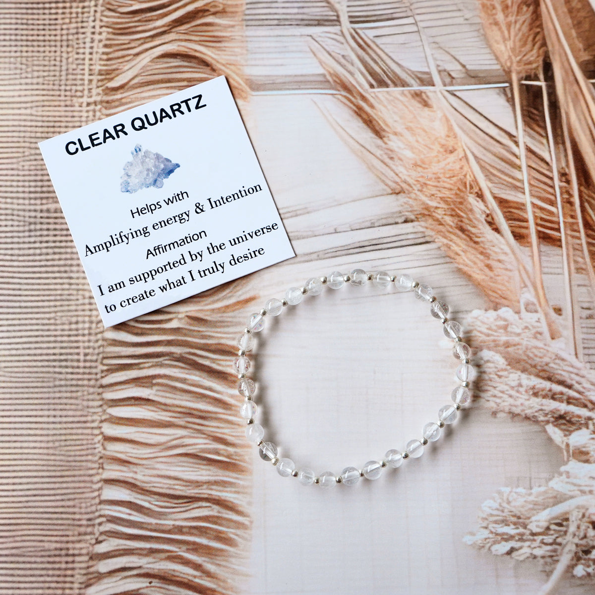 Clear Quartz Stretch Bracelet - Stretchy, Tarnish Free and Waterproof