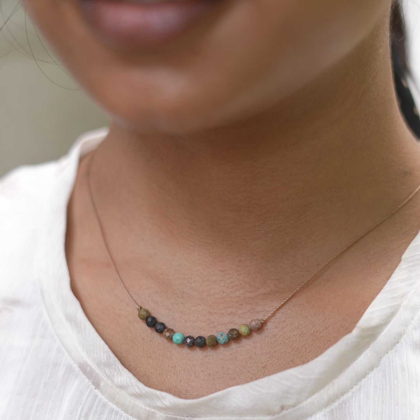 Dainty African Turquoise Necklace - December Birthstone