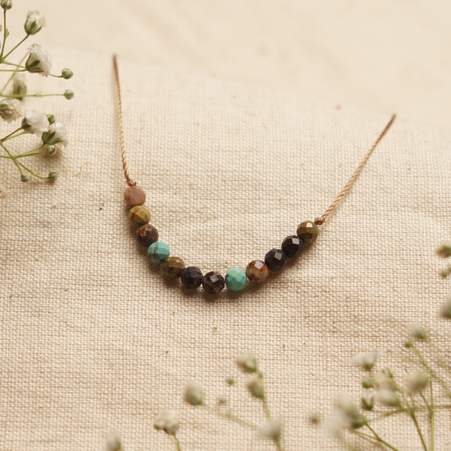 Dainty African Turquoise Necklace - December Birthstone