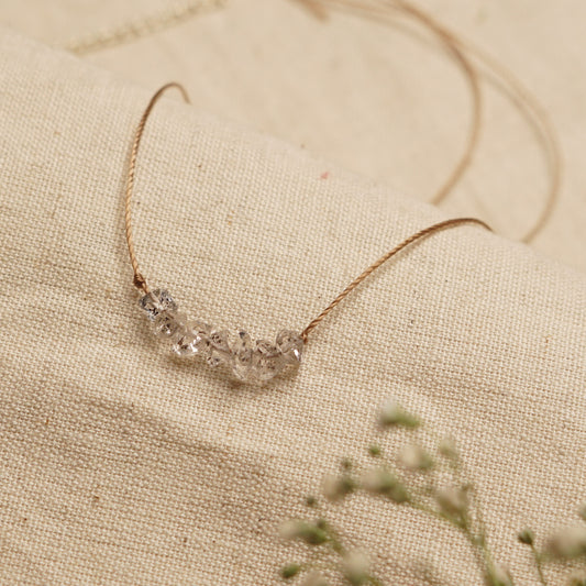 Dainty Herkimer Diamond Necklace - April Birthstone