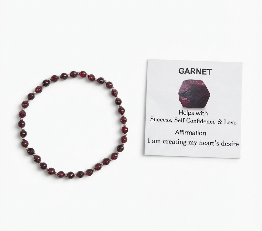 Garnet Stretch Bracelet - Stretchy, Tarnish Free and Waterproof