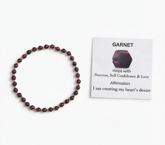 Garnet Stretch Bracelet - Stretchy, Tarnish Free and Waterproof