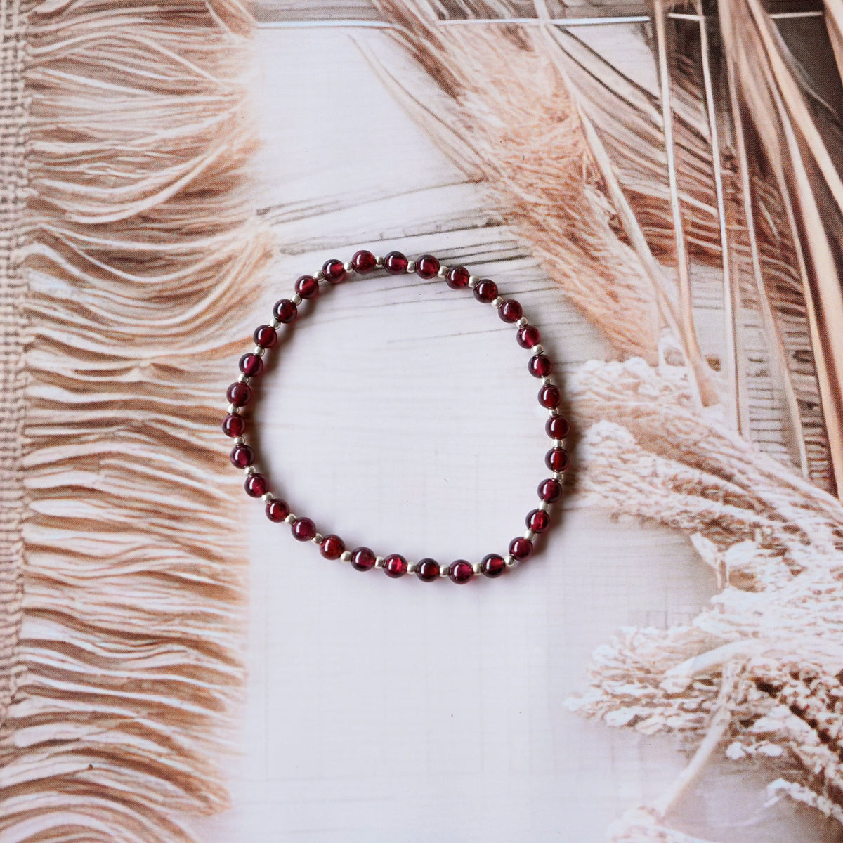 Garnet Stretch Bracelet - Stretchy, Tarnish Free and Waterproof