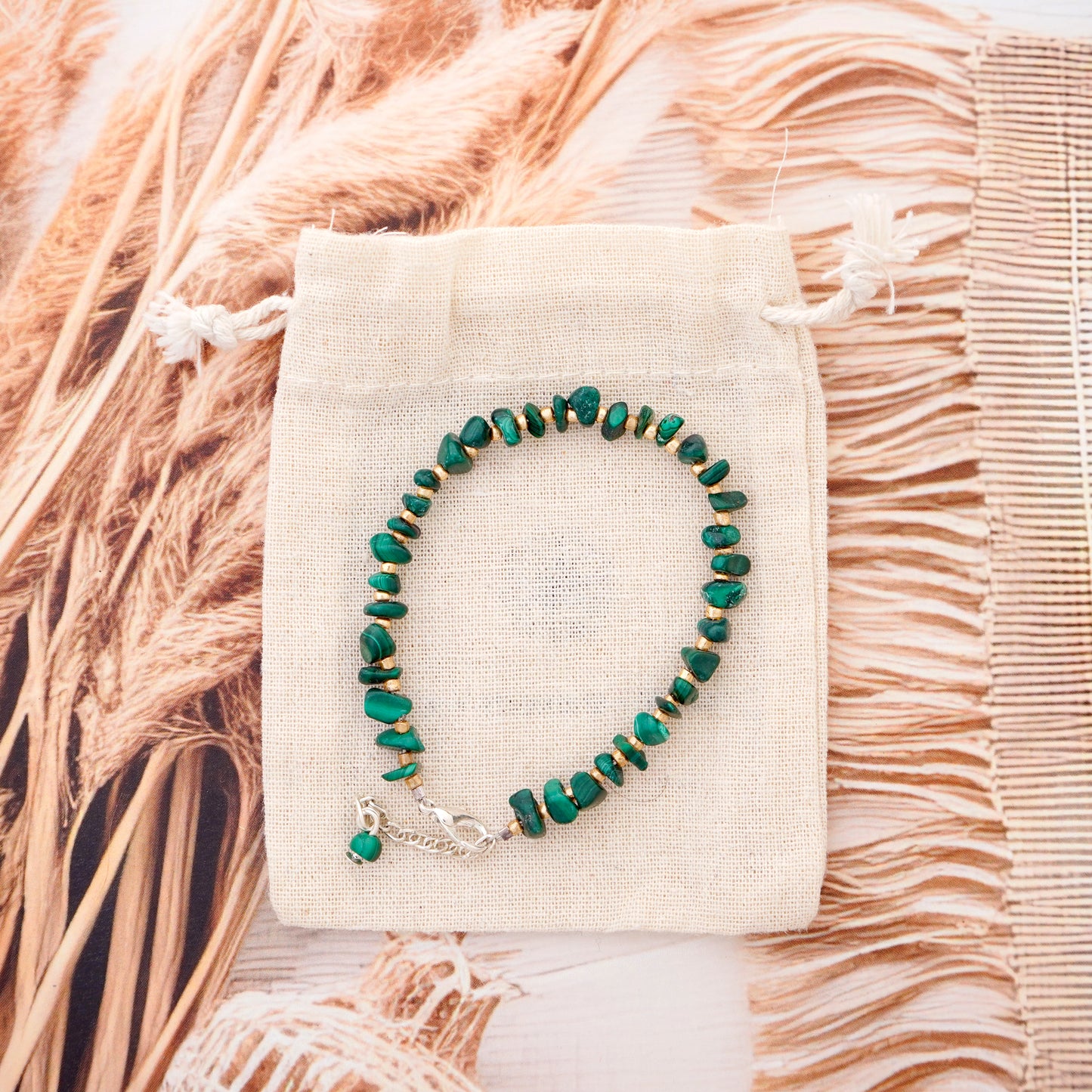 Handcrafted Malachite Bracelet. gift for her