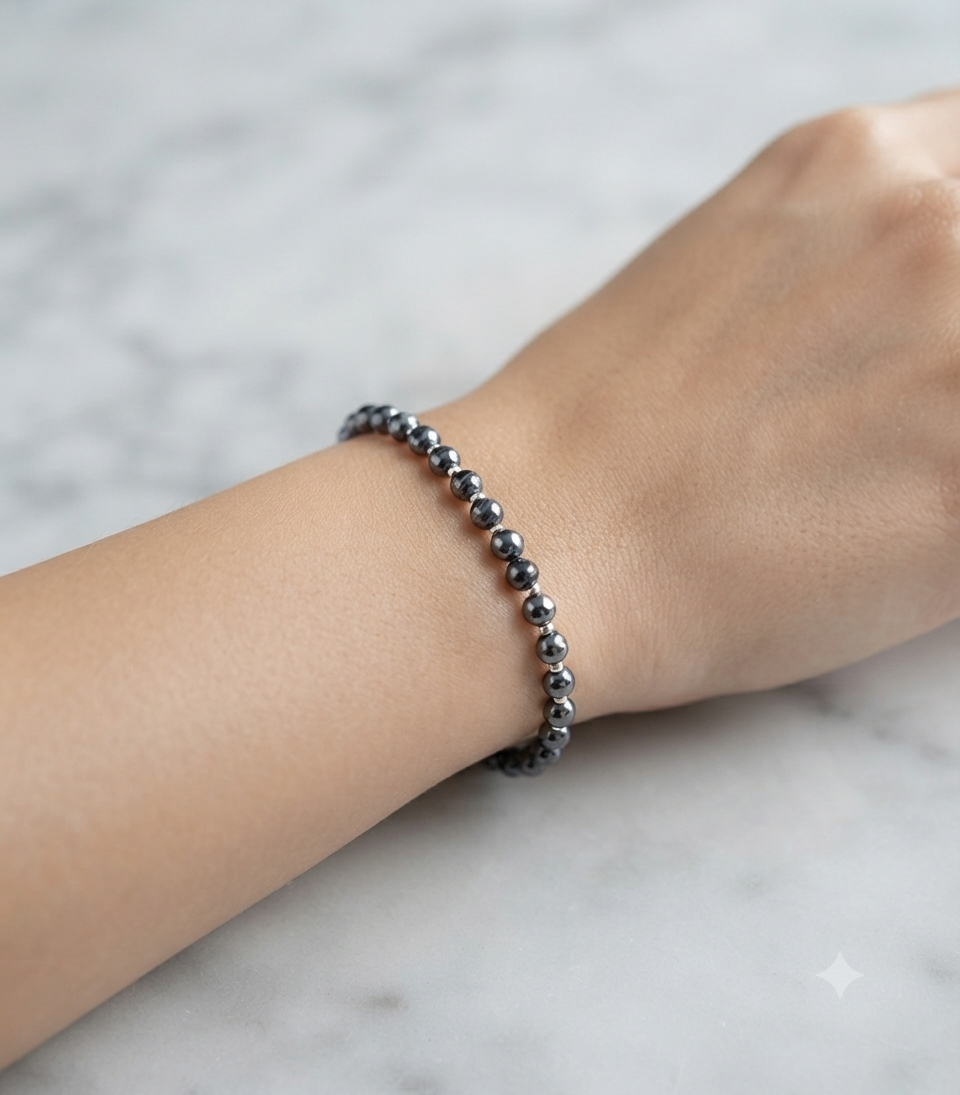 Hematite Stretch Bracelet - Stretchy, Tarnish Free and Waterproof