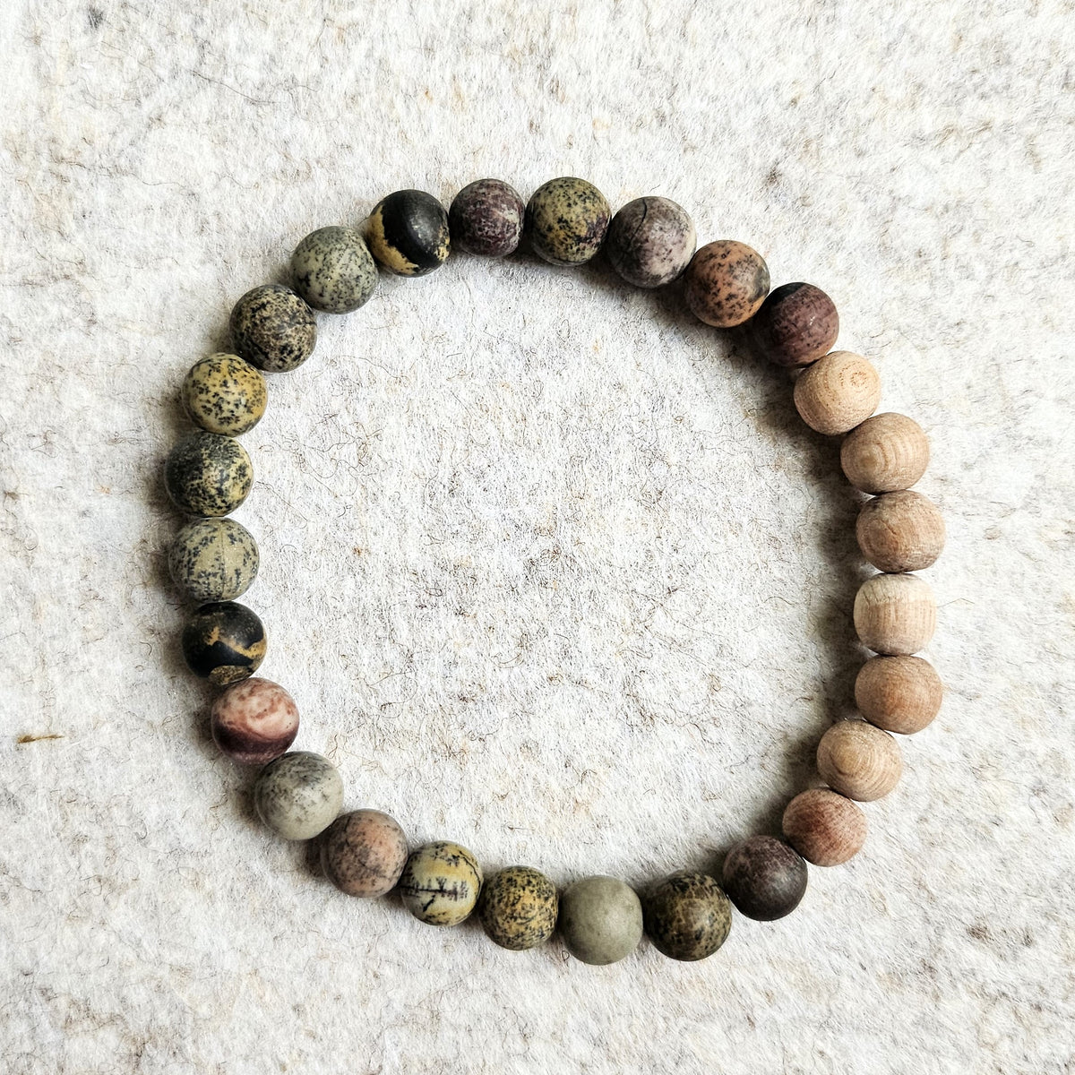 Jasper beads are mutli green mixed it