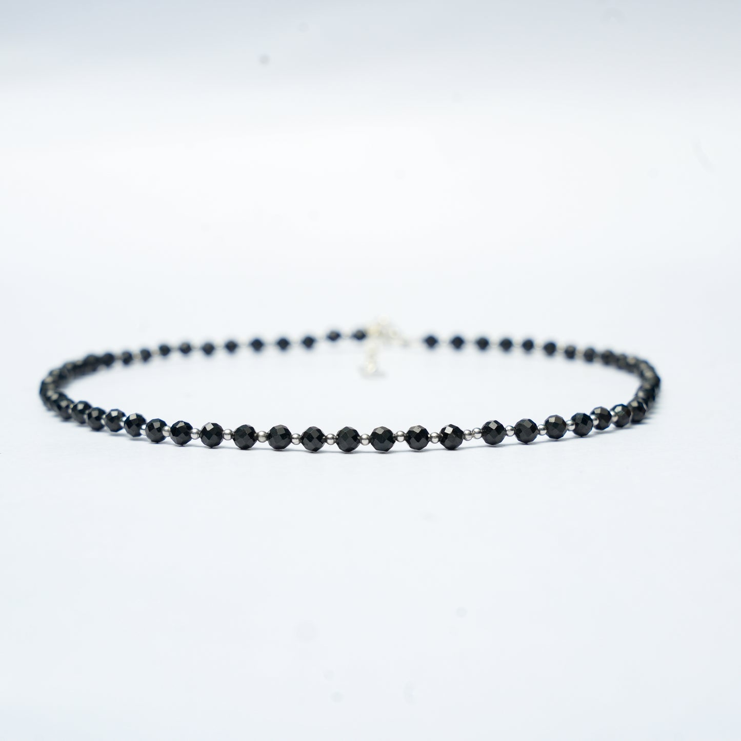 Dainty, Minimal and Elegant Black Tourmaline and sterling silver Necklace