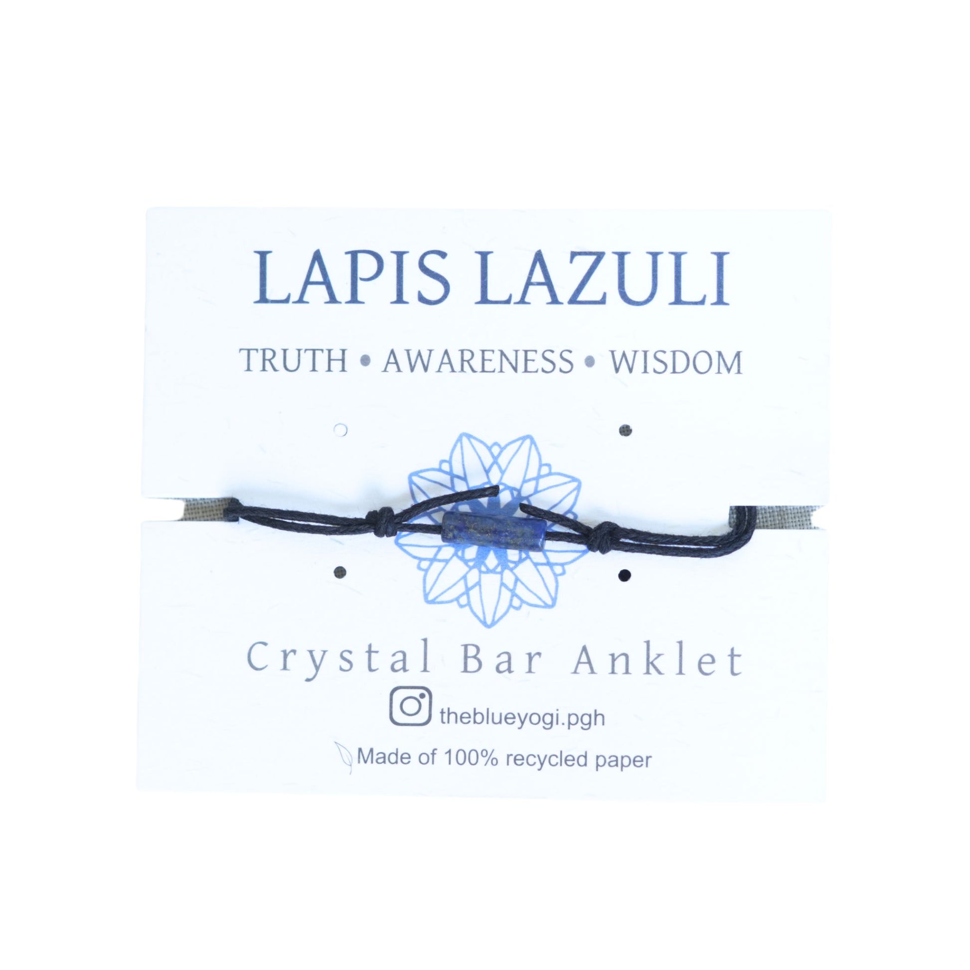 Minimal Adjustable Lapis Lazuli Anklet | The Blue Yogi