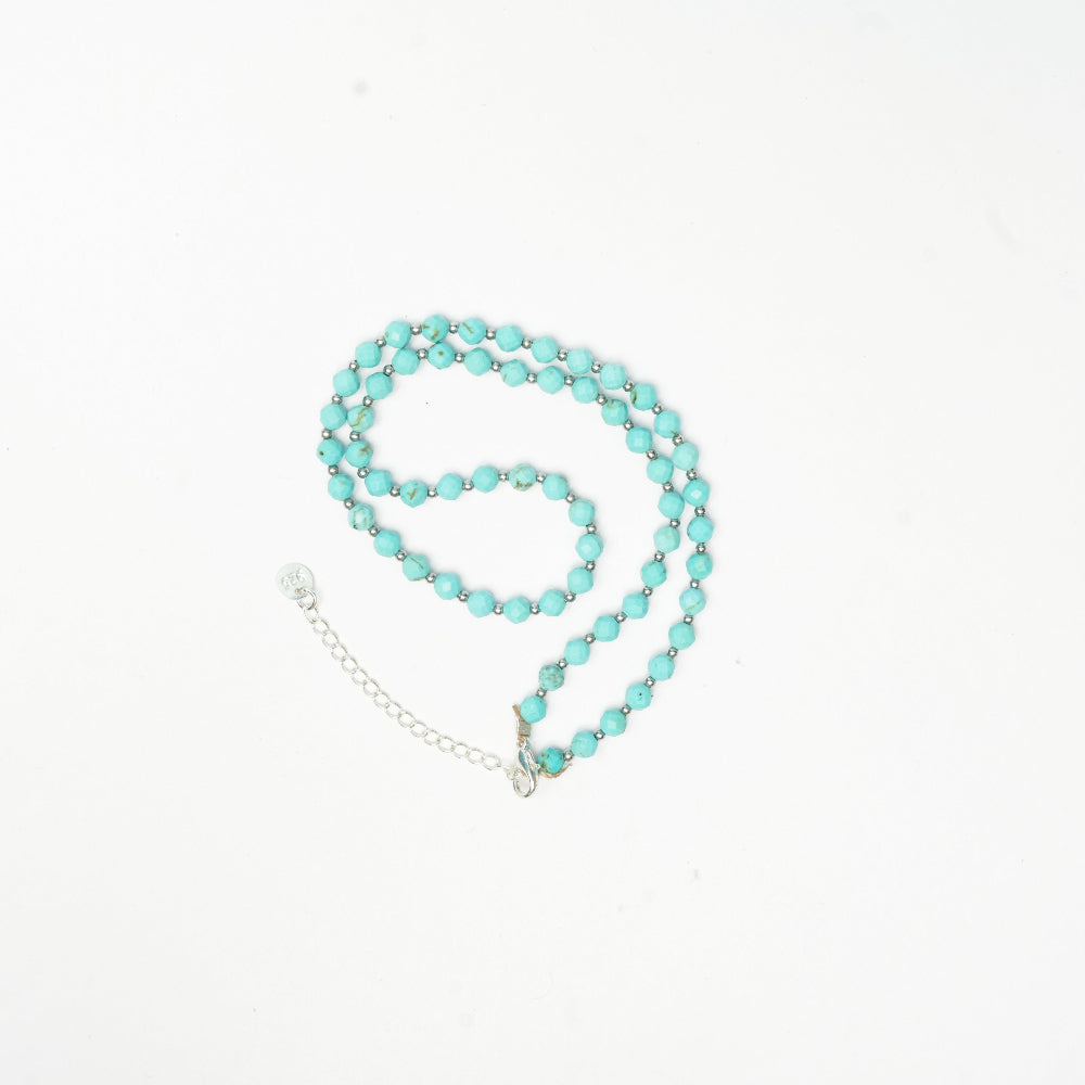 Modern Turquoise and stainless steel necklace