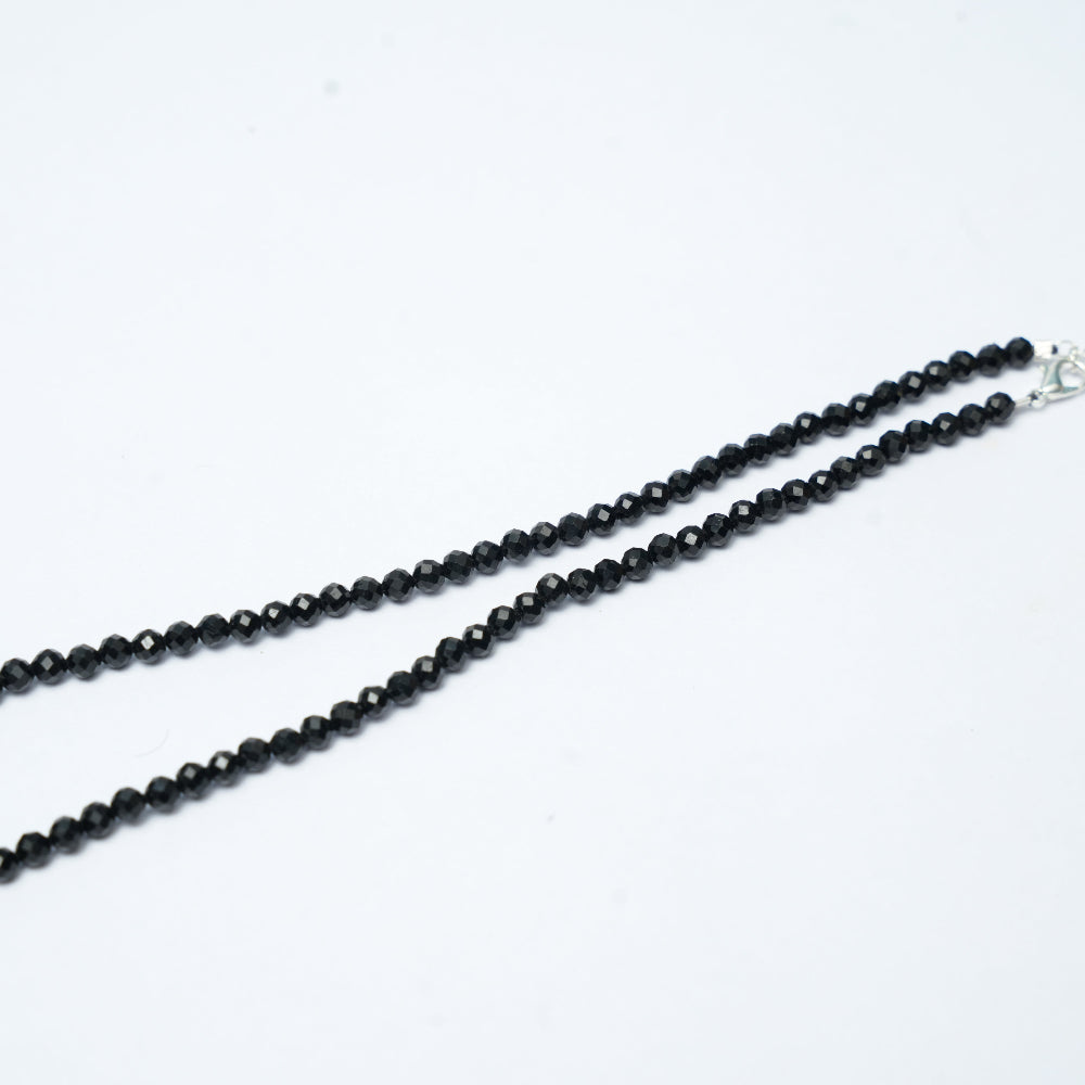 Multi faceted Black Tourmaline beads 4mm