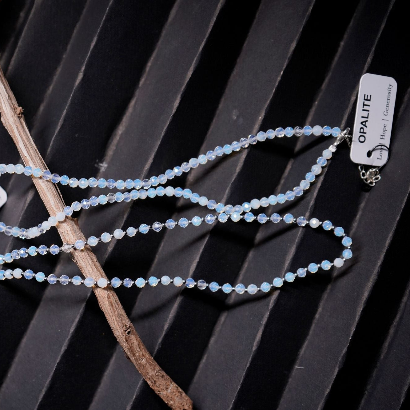 Dainty, Minimal and Elegant Opalite and sterling silver Necklace