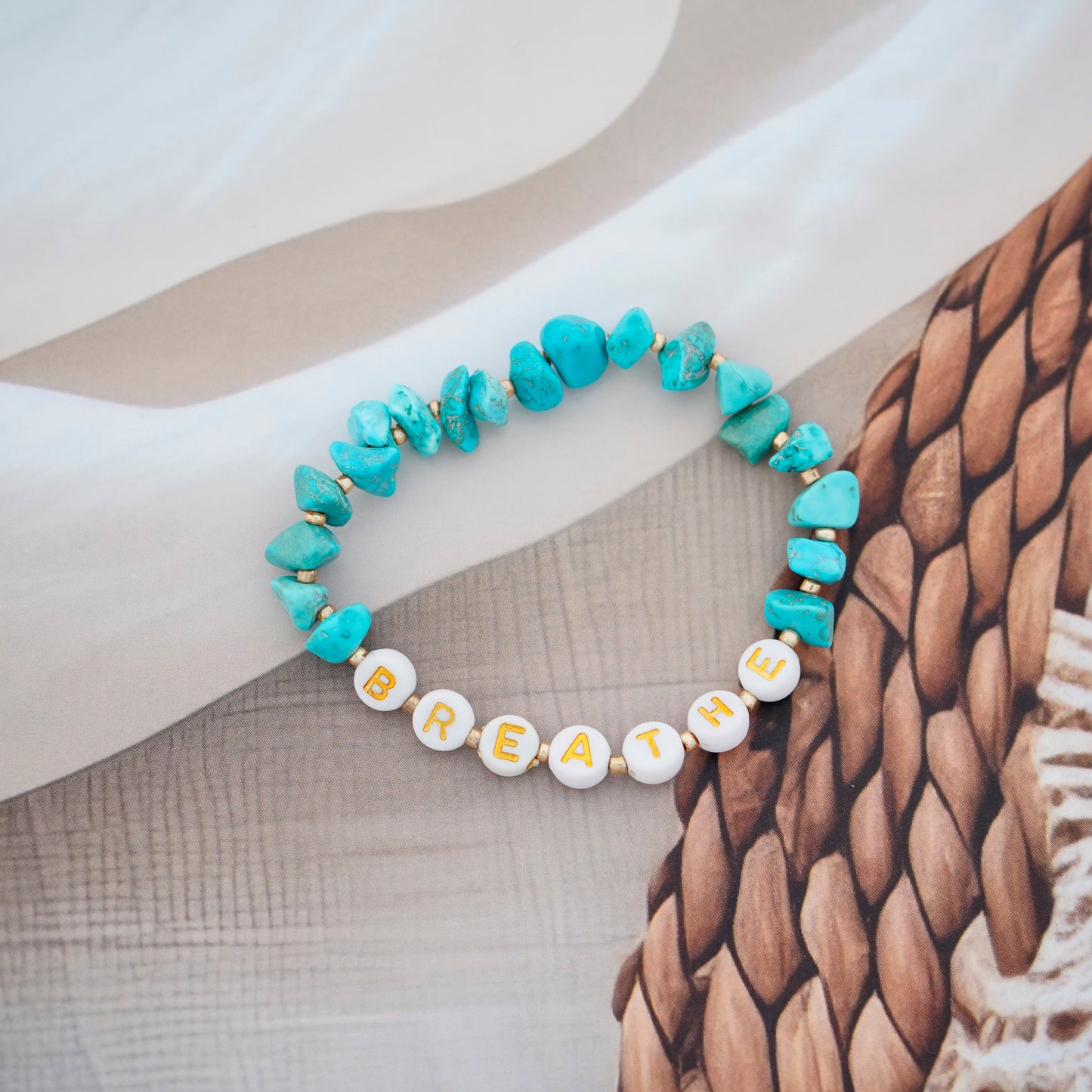 BREATHE - Turquoise Chip Bracelet for Kids ages 6 to 12