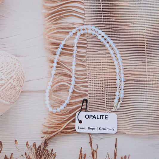 Dainty, Minimal and Elegant Opalite and sterling silver Necklace