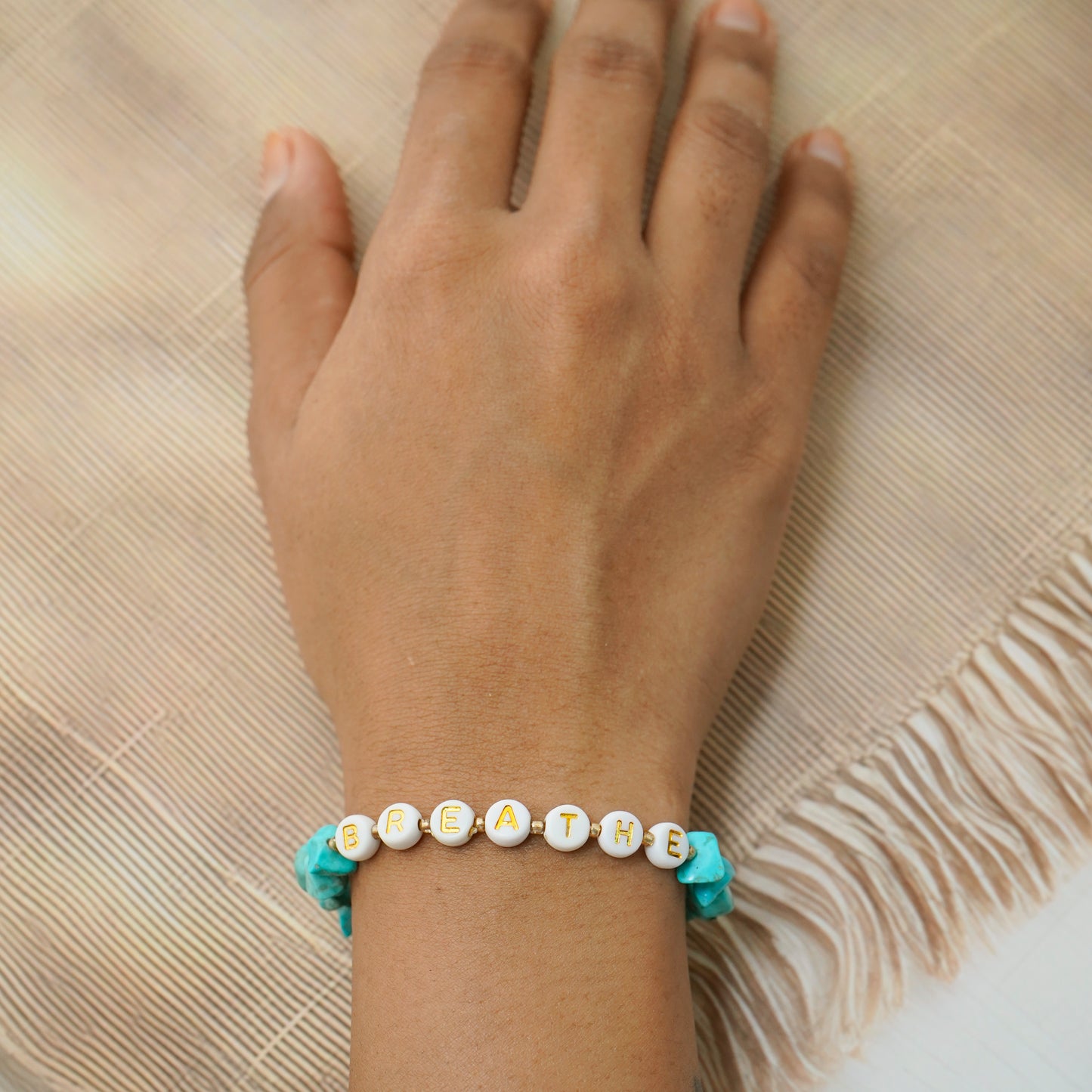 BREATHE - Turquoise Chip Bracelet for Kids ages 6 to 12
