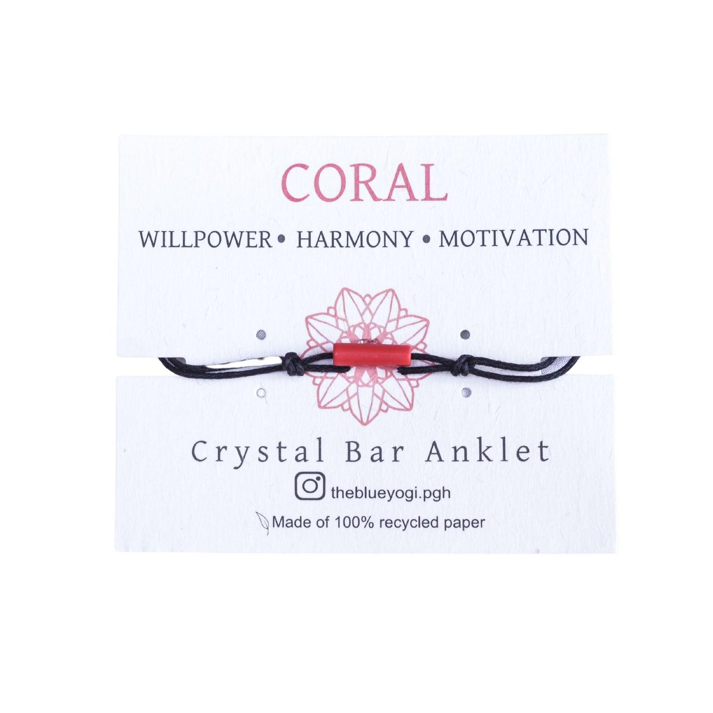 Stylish Red Coral Bar Minimal Bracelet | The Blue Yogi