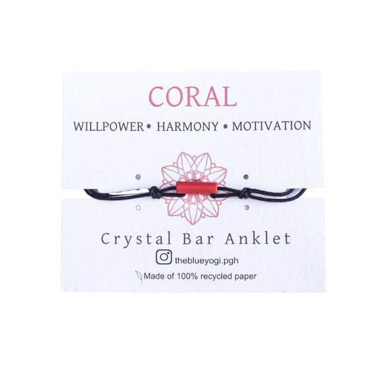 Stylish Red Coral Bar Minimal Bracelet | The Blue Yogi