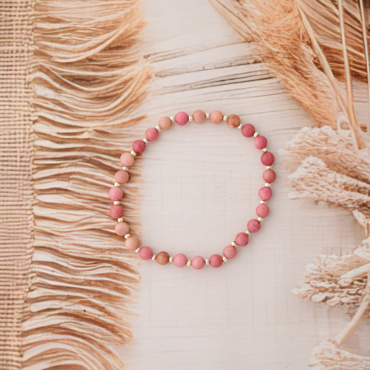 Rhodochrosite Stretch Bracelet - Stretchy, Tarnish Free and Waterproof