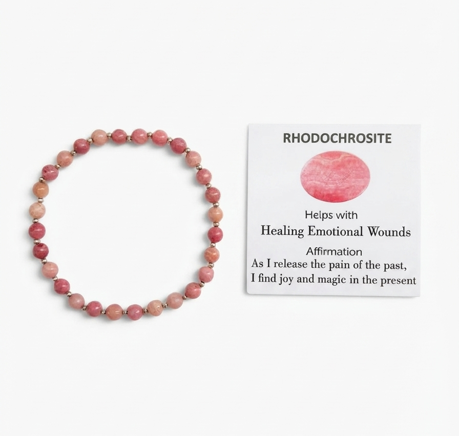 Rhodochrosite Stretch Bracelet - Stretchy, Tarnish Free and Waterproof