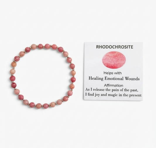 Rhodochrosite Stretch Bracelet - Stretchy, Tarnish Free and Waterproof