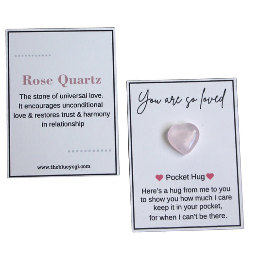 Comforting Natural Rose Quartz Gemstone Pocket Hugs | The Blue Yogi