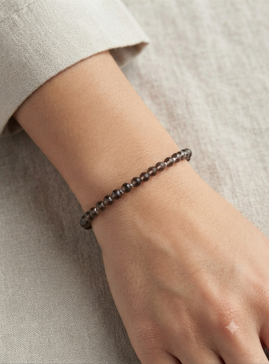 Smoky Quartz Stretch Bracelet - Stretchy, Tarnish Free and Waterproof