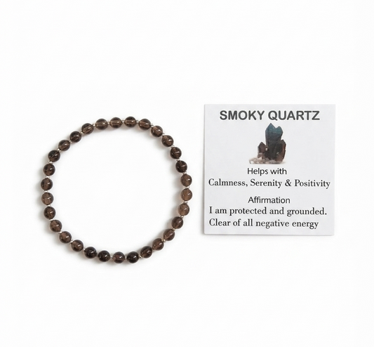 Smoky Quartz Stretch Bracelet - Stretchy, Tarnish Free and Waterproof