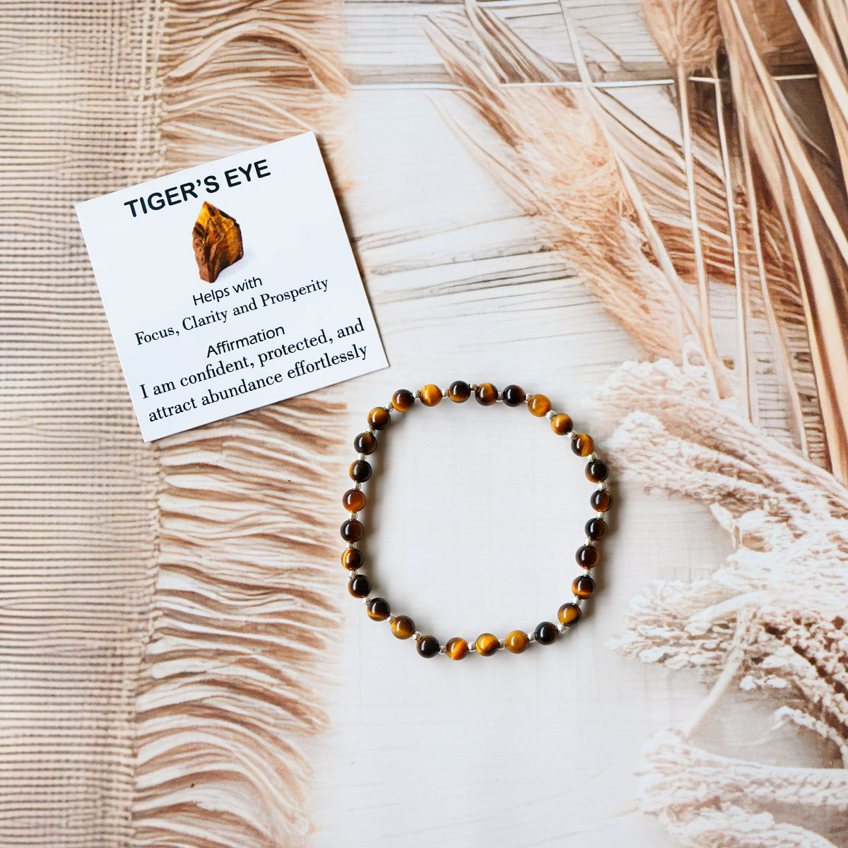 Tiger's Eye Stretch Bracelet - Stretchy, Tarnish Free and Waterproof