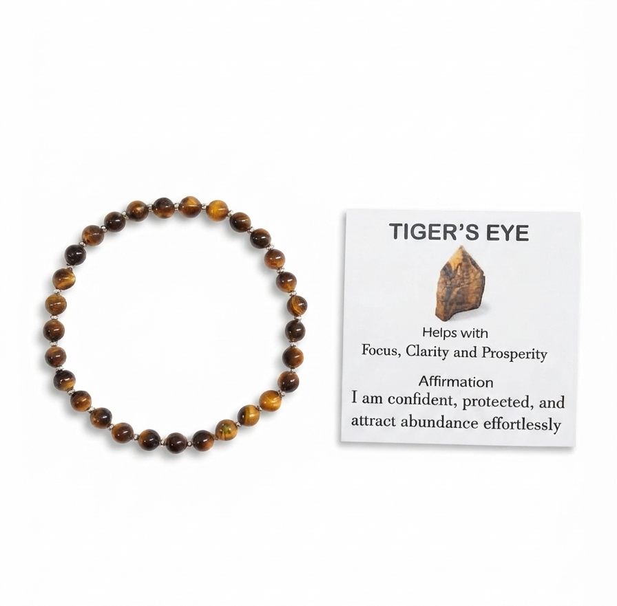 Tiger's Eye Stretch Bracelet - Stretchy, Tarnish Free and Waterproof