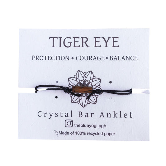 Stylish Tiger's Eye Bar Minimal Anklet | The Blue Yogi