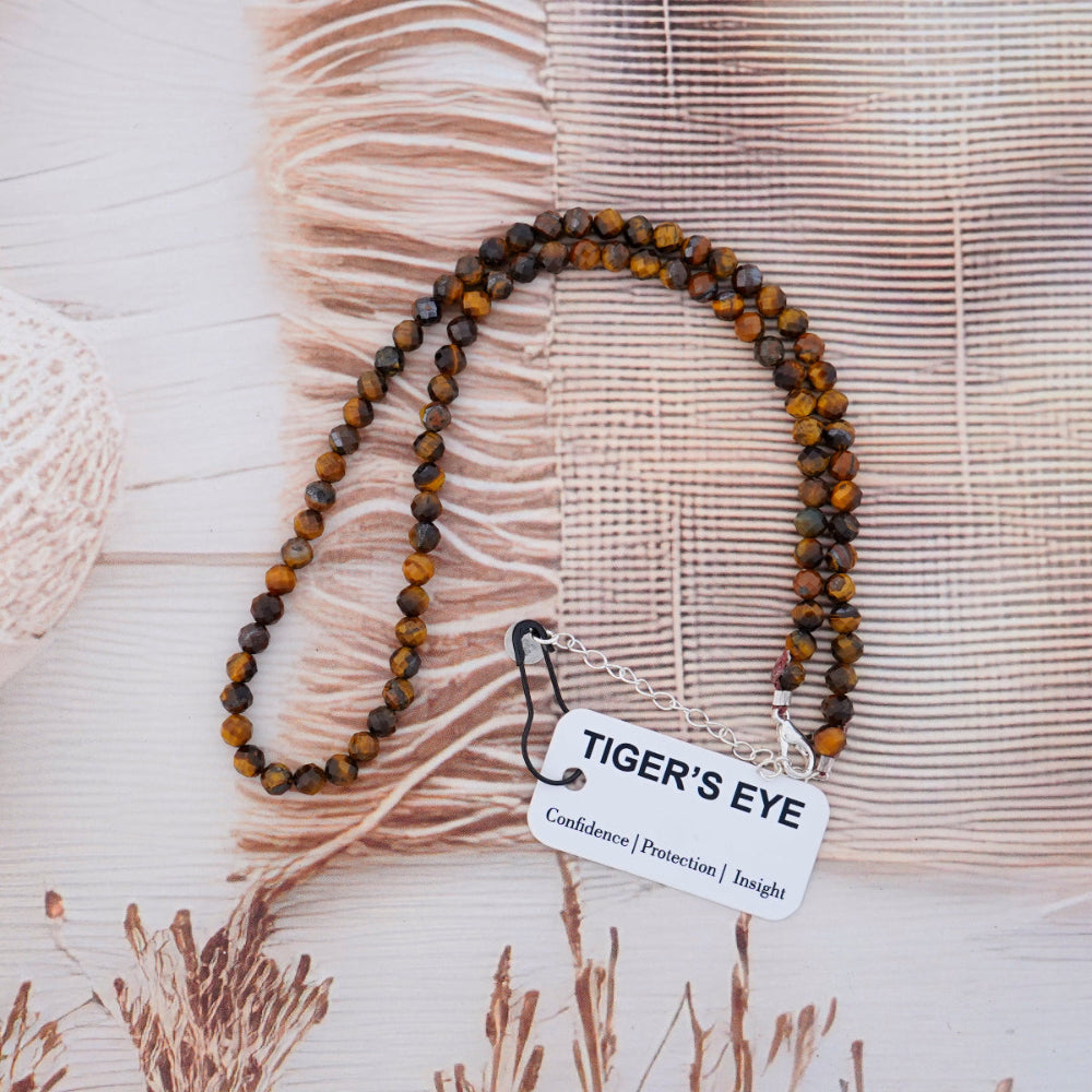 Tiger's Eye crystal necklace with tag