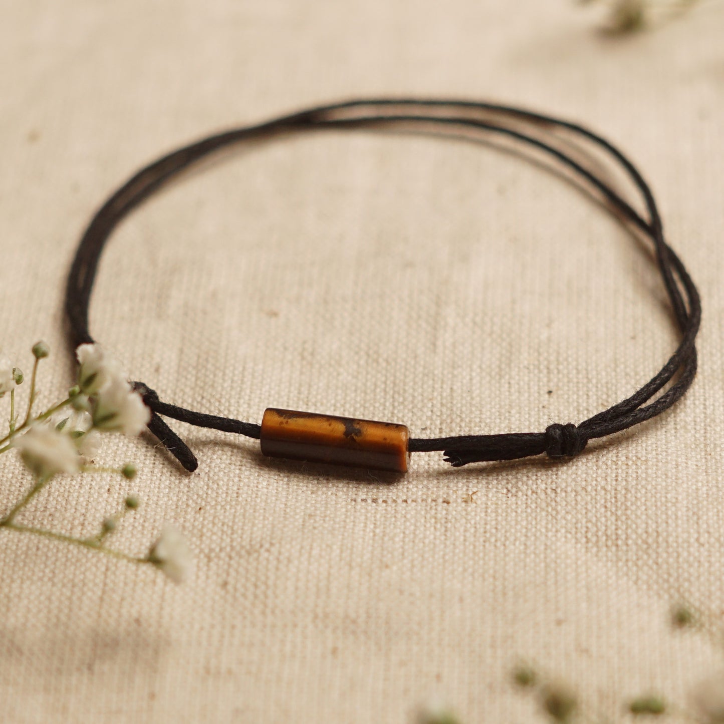 Tiger's eye Crystal Bar Anklet