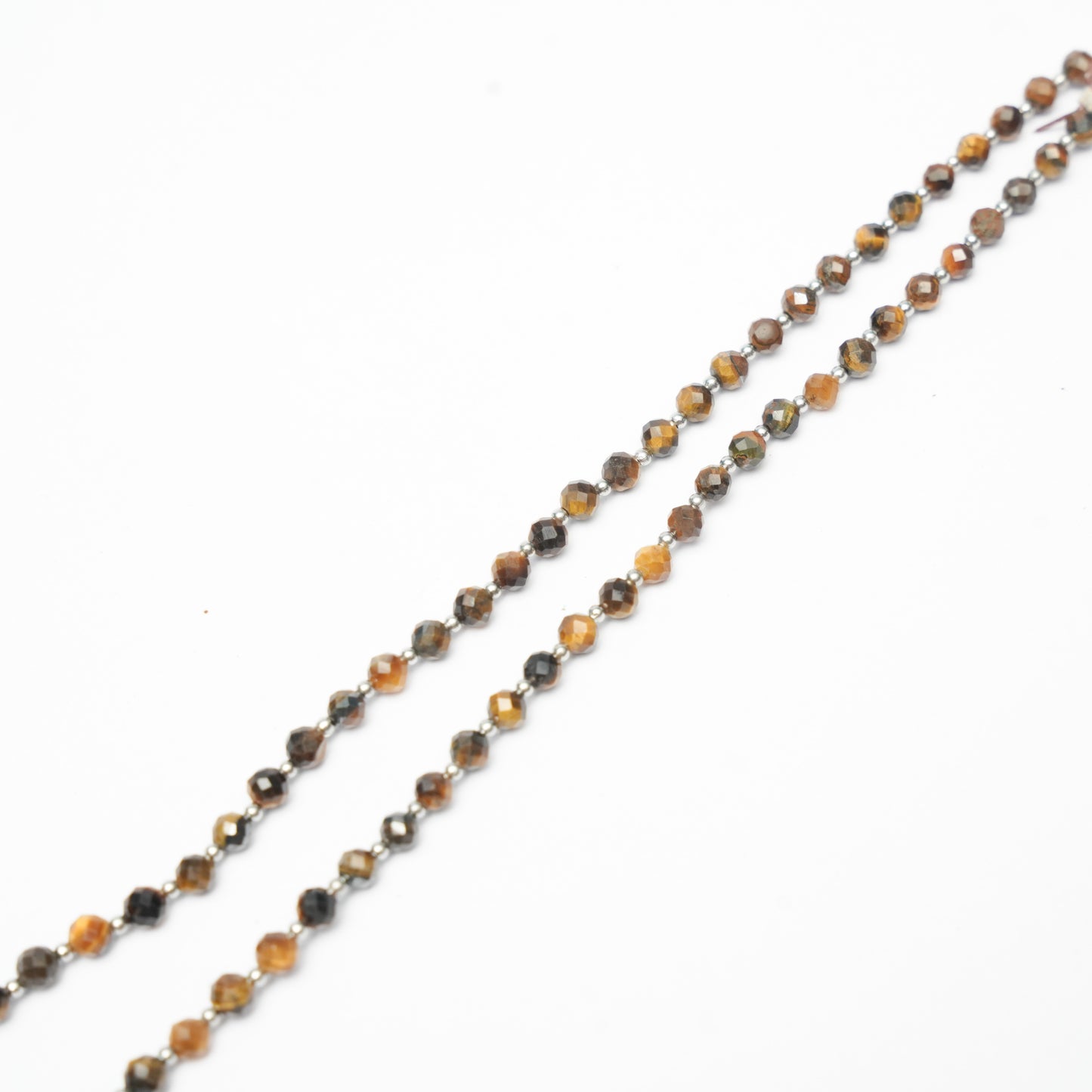 Tiger's eye and Stainless steel beads necklace