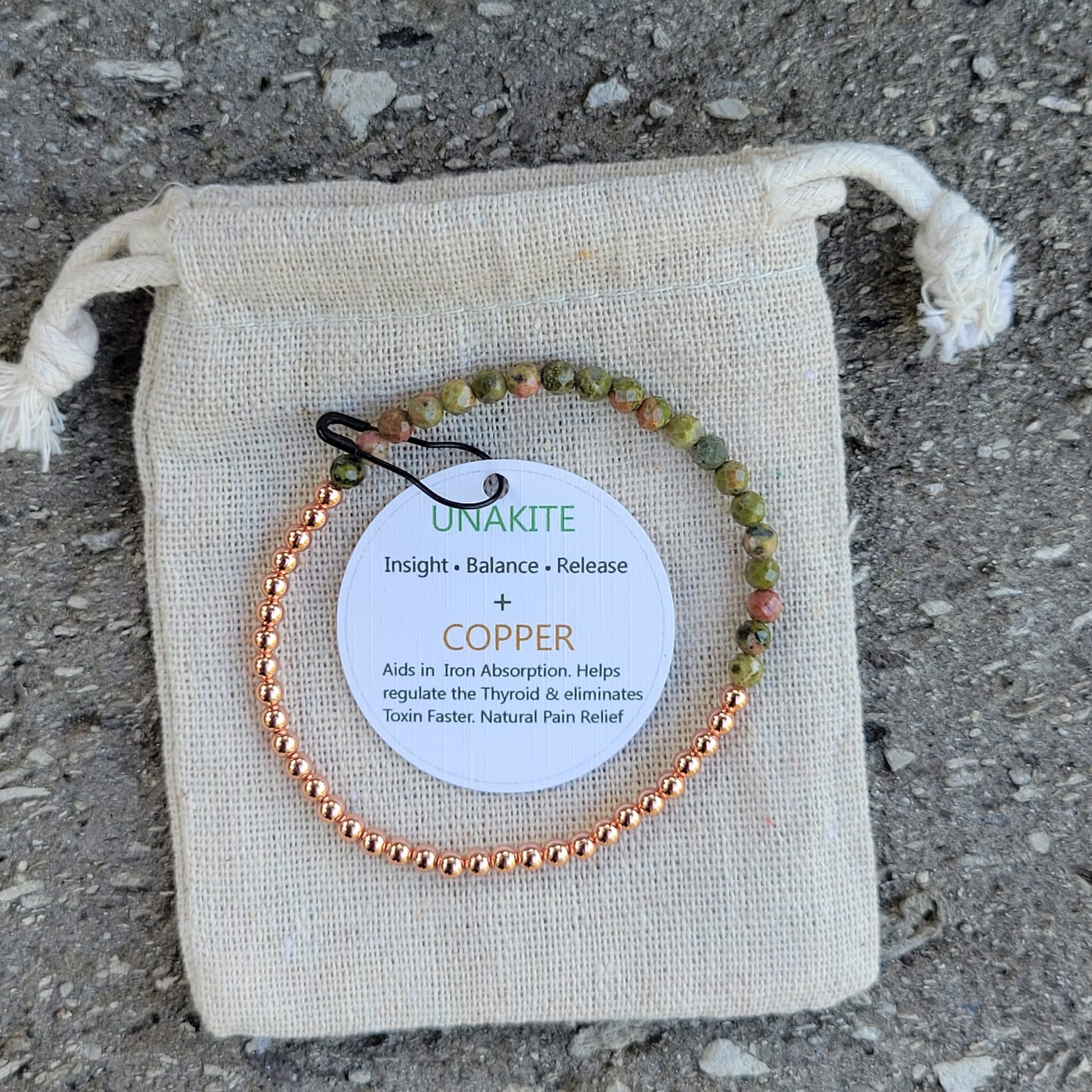 Best Faceted Unakite & Copper Bead Bracelet | The Blue Yogi