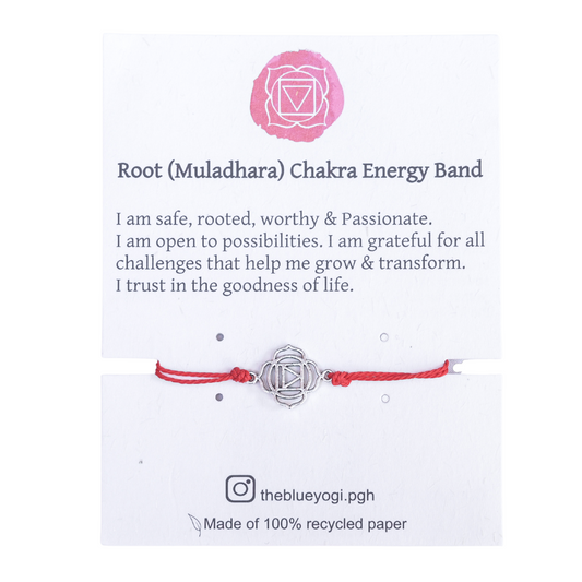 Root Chakra Energy Bracelet with size adjustable sliding knot