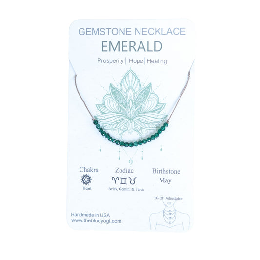 Dainty Emerald Diamond Necklace - May Birthstone
