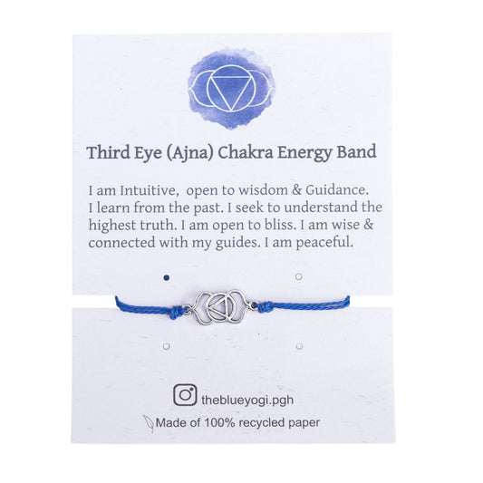 Third Eye Chakra Energy Bracelet with size adjustable sliding knot