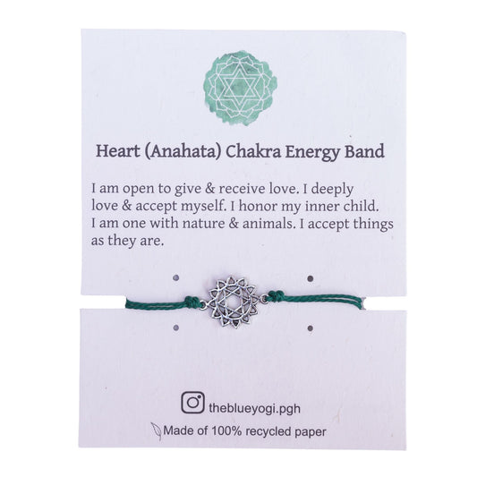 Heart Chakra Energy Bracelet with size adjustable sliding knot