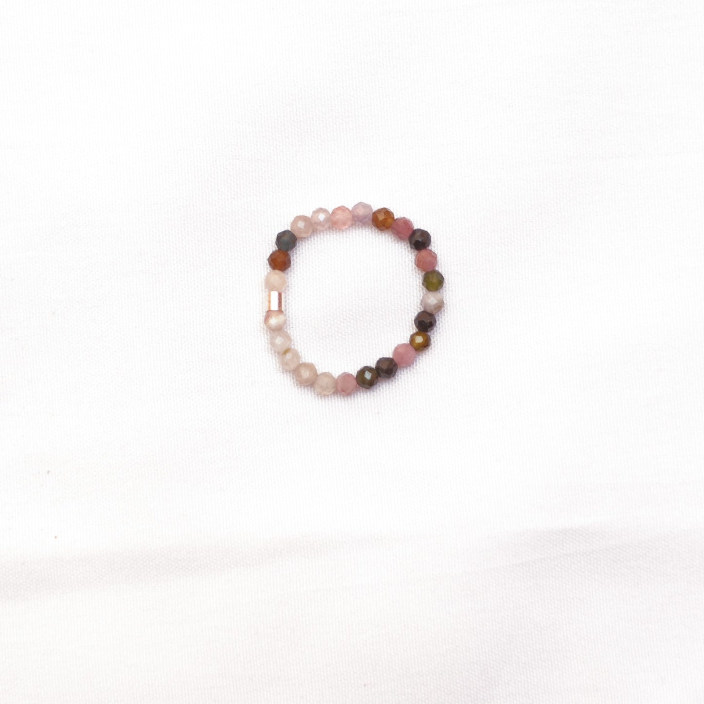 Dainty and stackable Tourmaline stretchy Fidget ring - Stress and anxiety relief