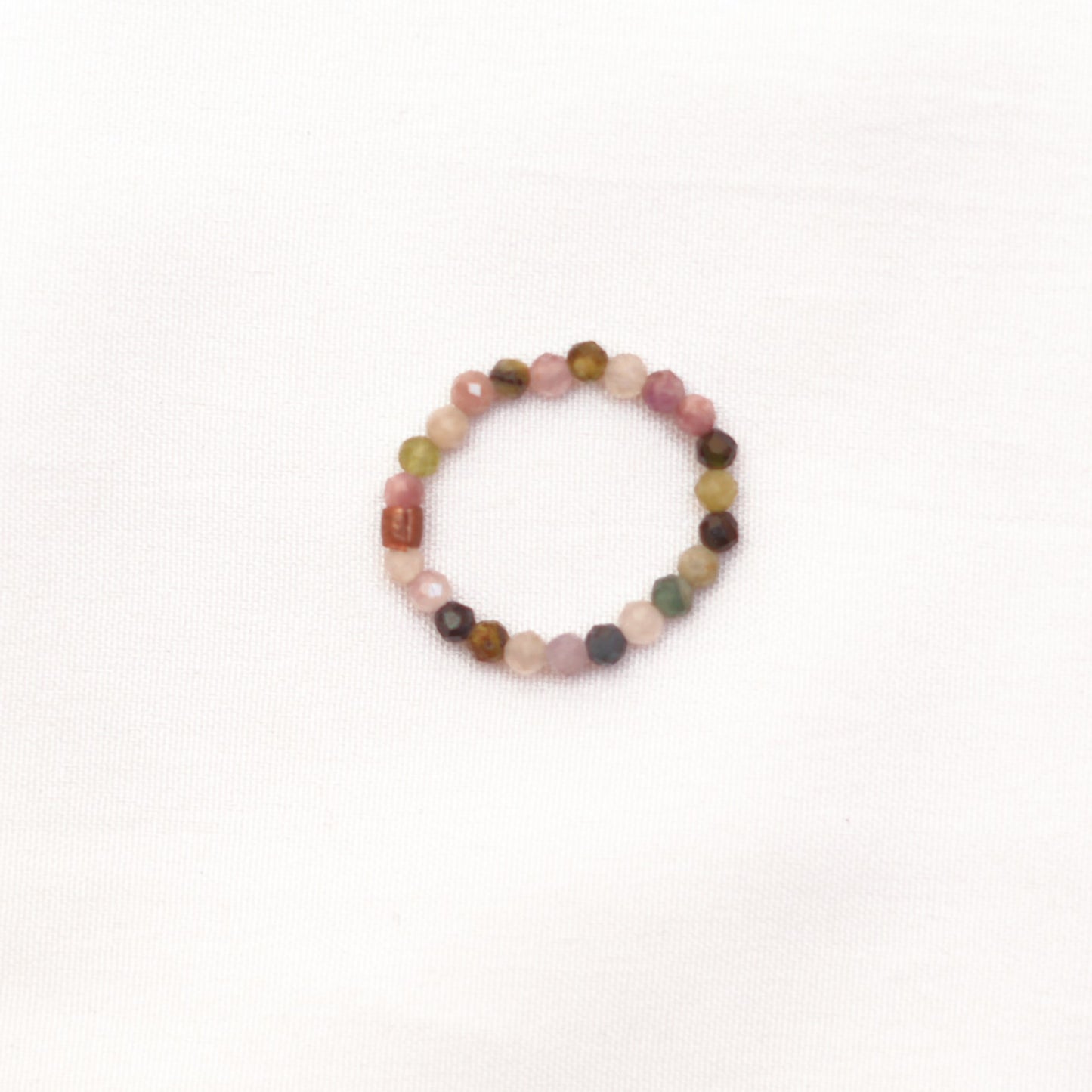 Dainty and stackable Tourmaline stretchy Fidget ring - Stress and anxiety relief