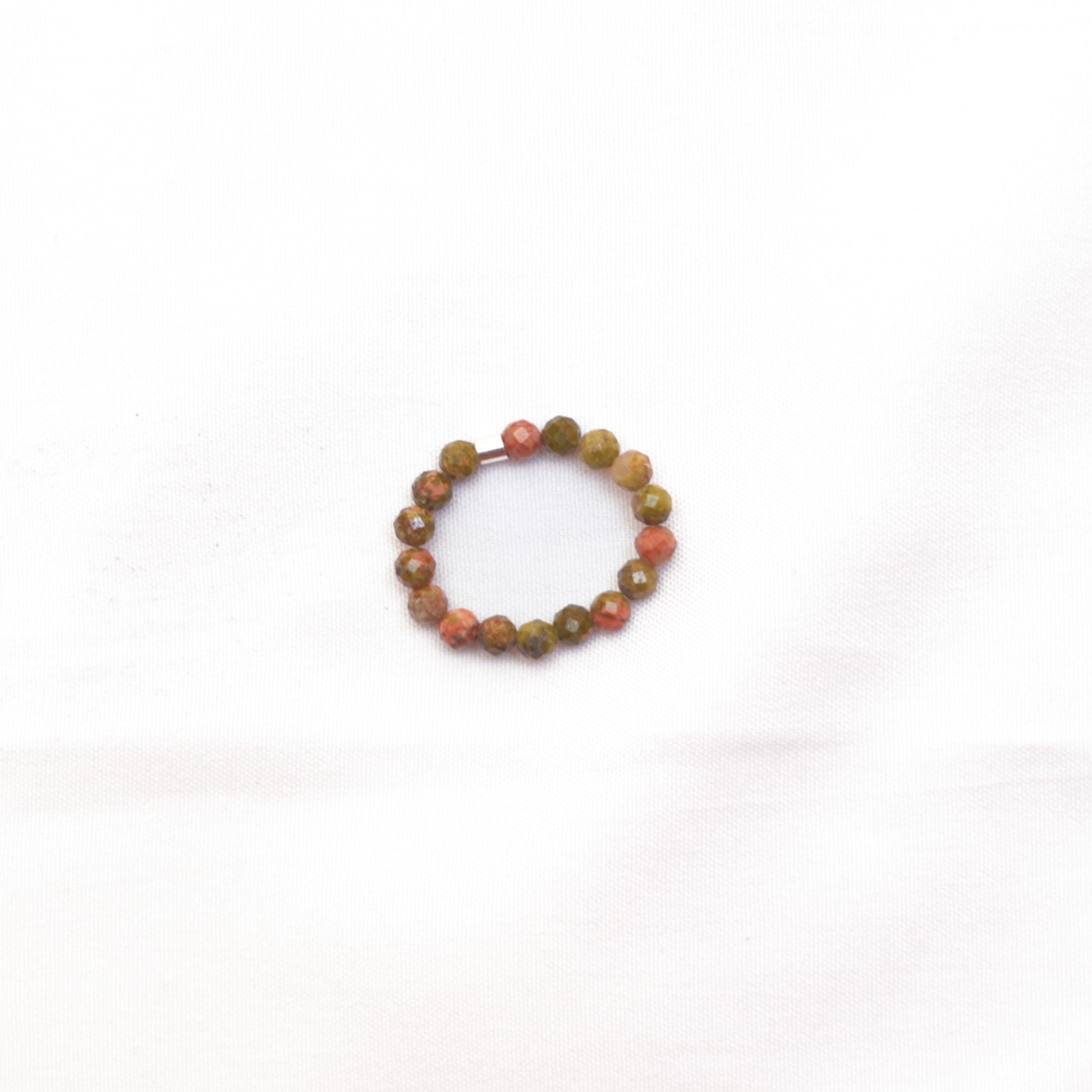 silver beads with elastic
